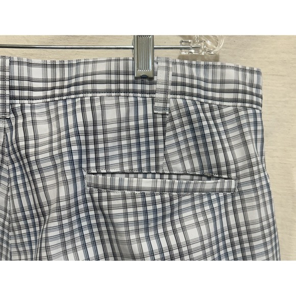 PGA Tour Golf Shorts Mens 38 BLUE BLACK CHECK Flat Front Button closure - Picture 4 of 8